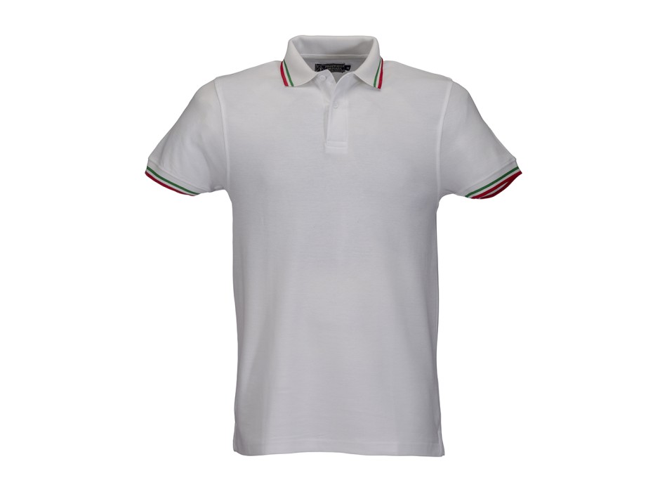 Polo a piqué di cotone 100% 180 g/m2, manica corta, bordi in tricolore FullGadgets.com