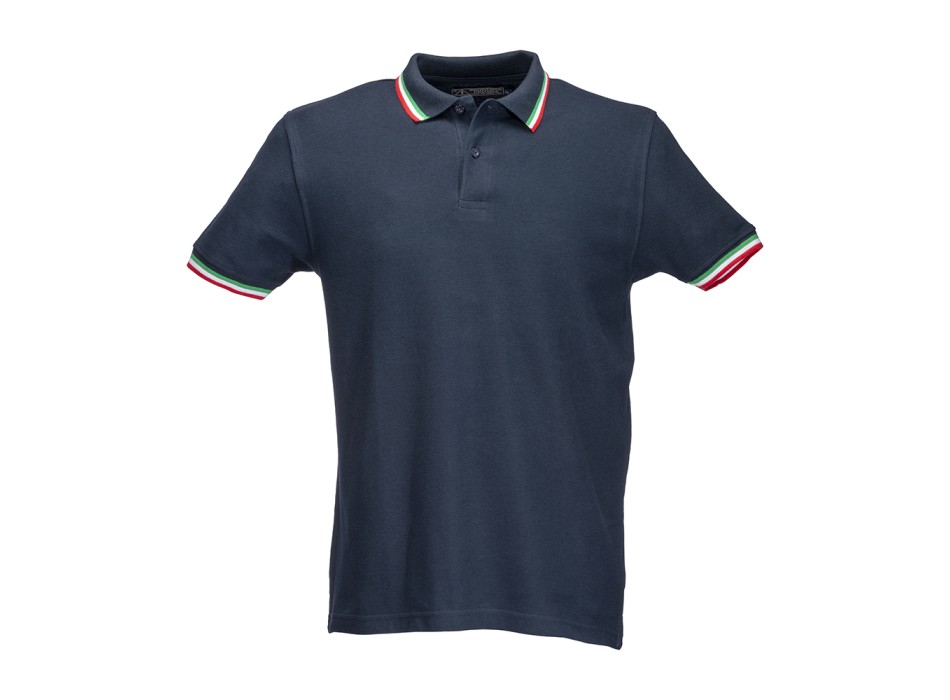 Polo piqué di cotone 100% 180 g/m2, manica corta, bordi in tricolore FullGadgets.com