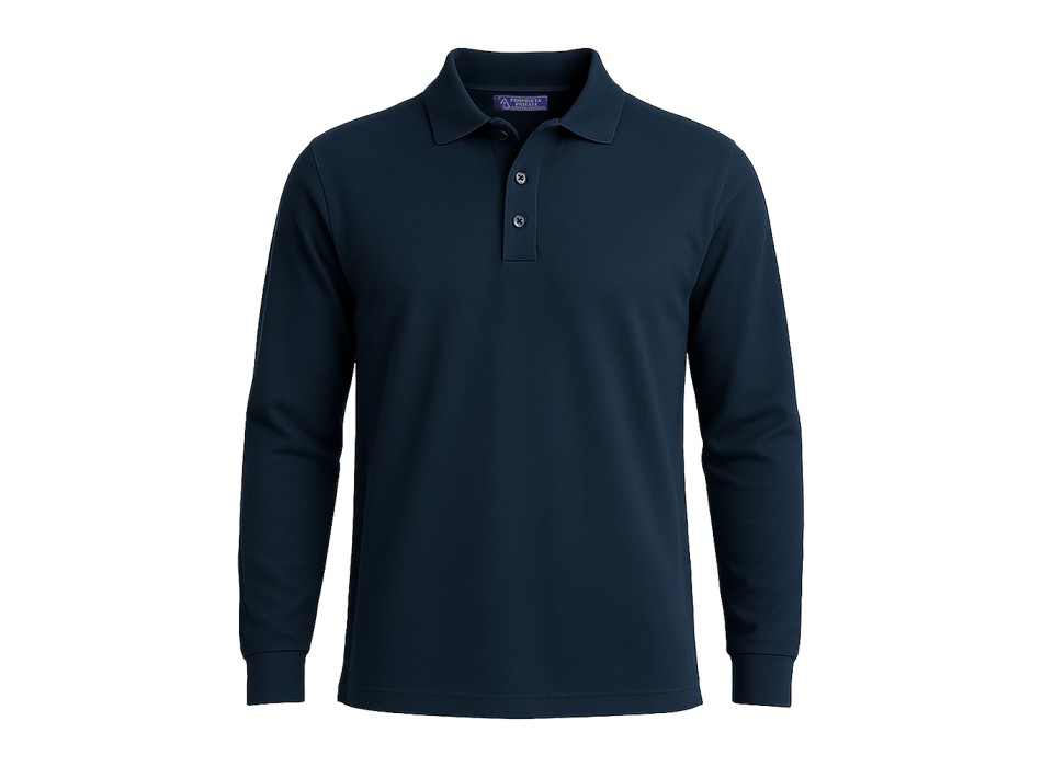 Polo piqué di cotone 100% 180 g/m2, manica lunga, tinta unita FullGadgets.com