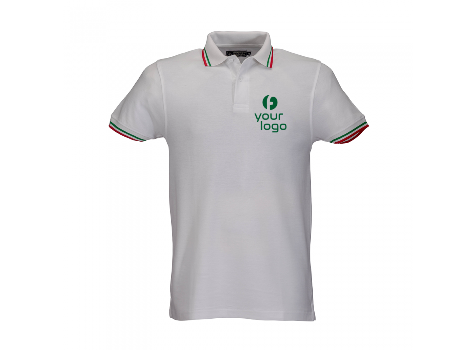 Polo  piquet in cotone 100%XY, manica corta, bordi in tricolore FullGadgets.com