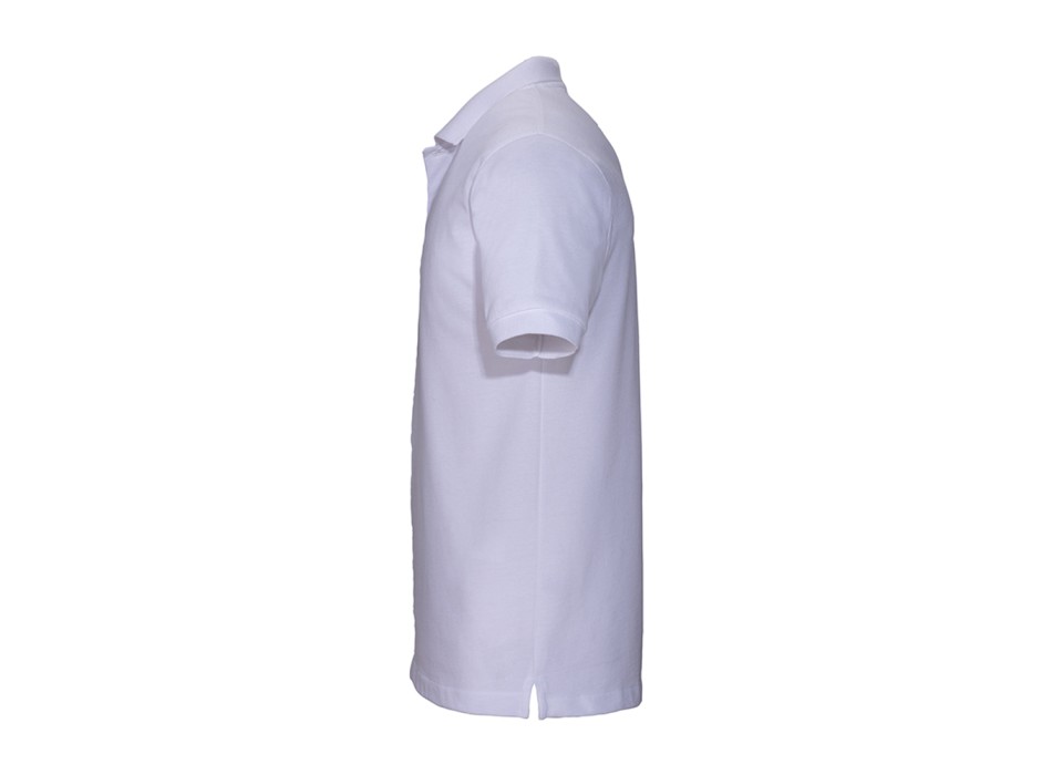 Polo unisex bianca in cotone e poliestere rigenerati da 200 g/m2 FullGadgets.com