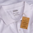 Polo unisex bianca in cotone e poliestere rigenerati da 200 g/m2 FullGadgets.com