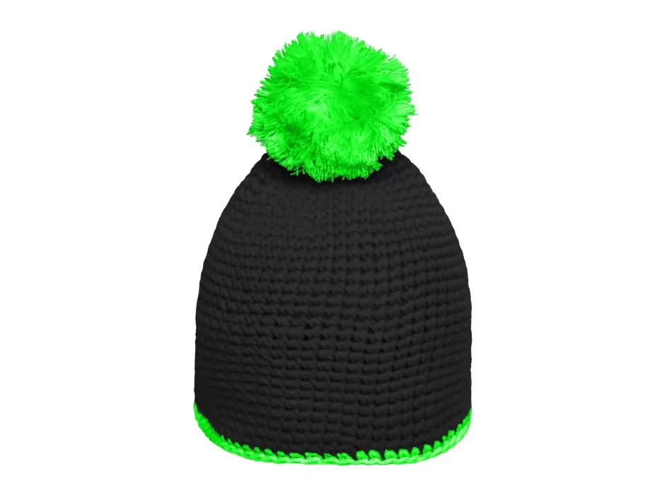 Pompon Hat with Contrast Stripe FullGadgets.com