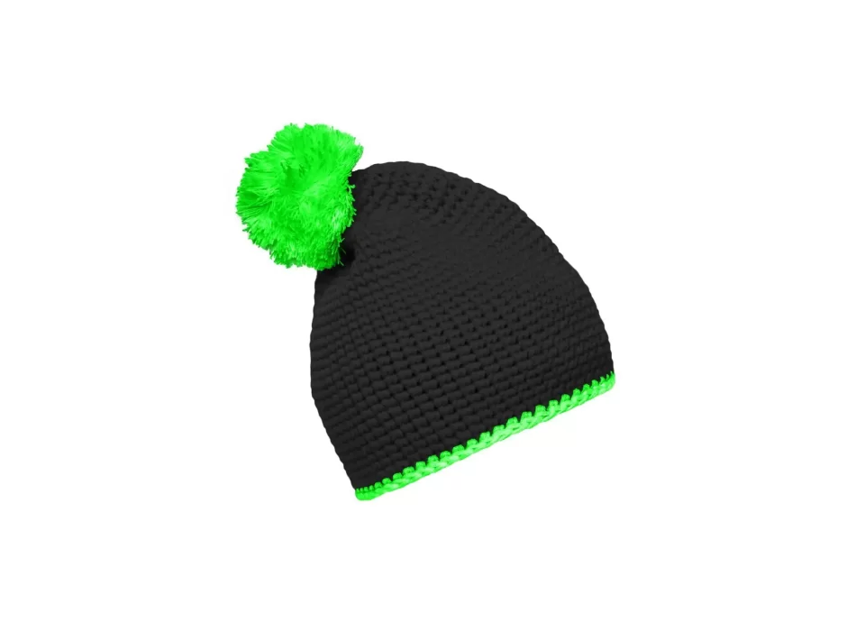 Pompon Hat with Contrast Stripe FullGadgets.com