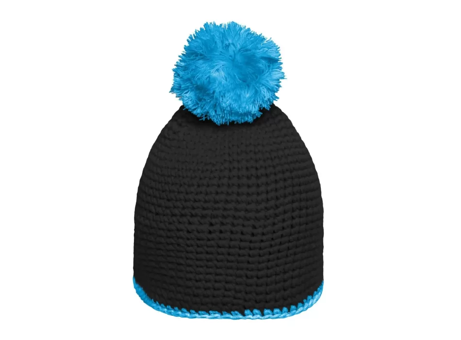 Pompon Hat with Contrast Stripe FullGadgets.com