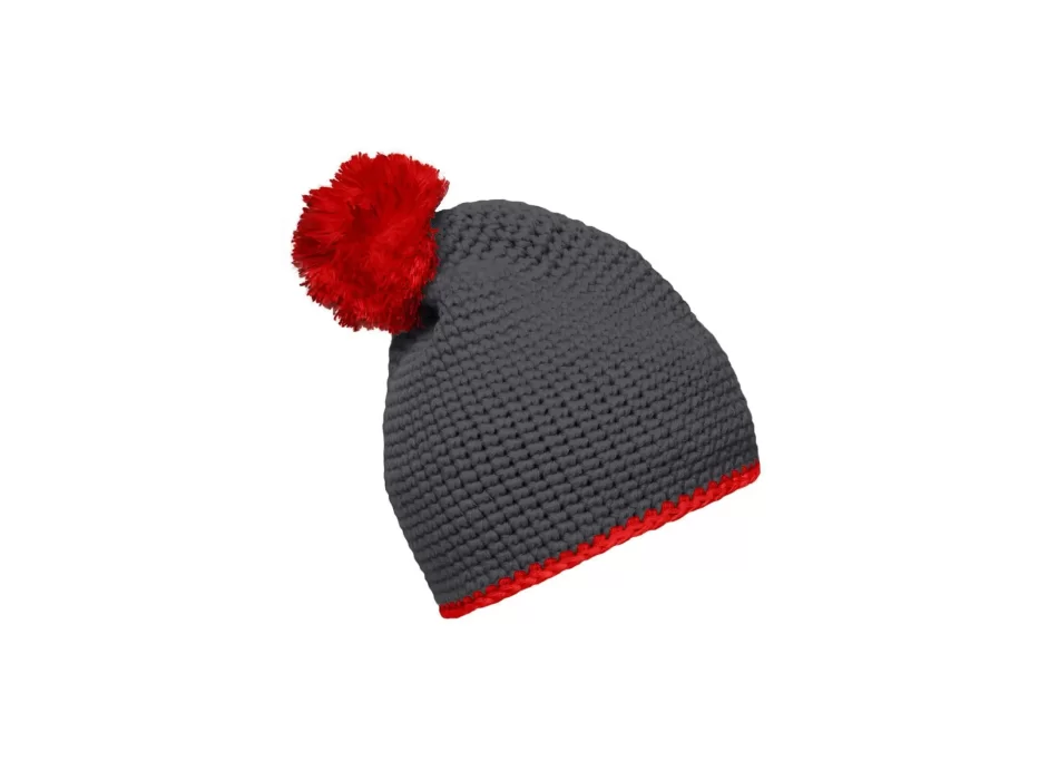 Pompon Hat with Contrast Stripe FullGadgets.com