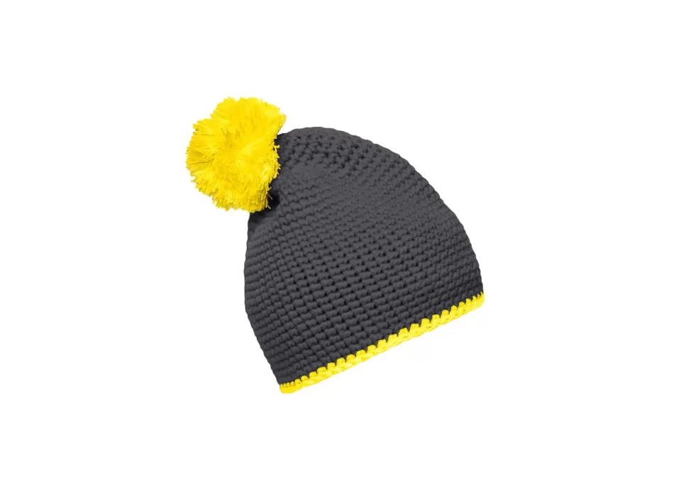 Pompon Hat with Contrast Stripe FullGadgets.com