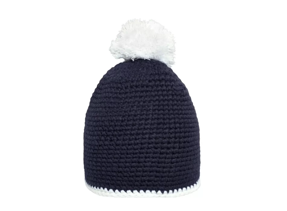 Pompon Hat with Contrast Stripe FullGadgets.com