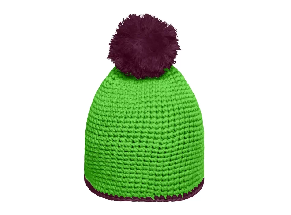 Pompon Hat with Contrast Stripe FullGadgets.com