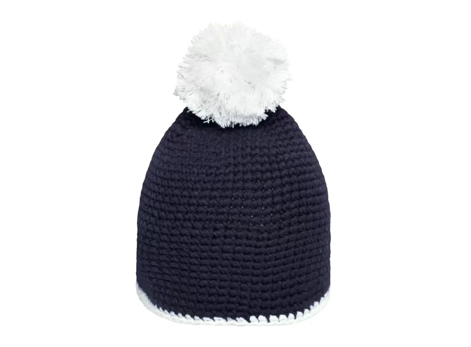 Pompon Hat with Contrast Stripe FullGadgets.com