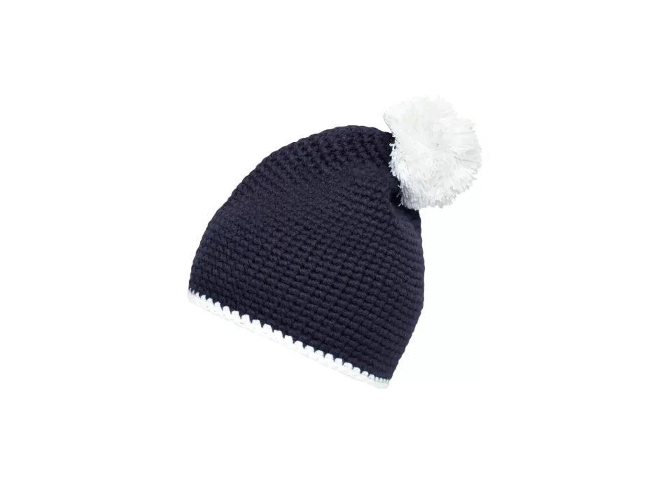 Pompon Hat with Contrast Stripe FullGadgets.com
