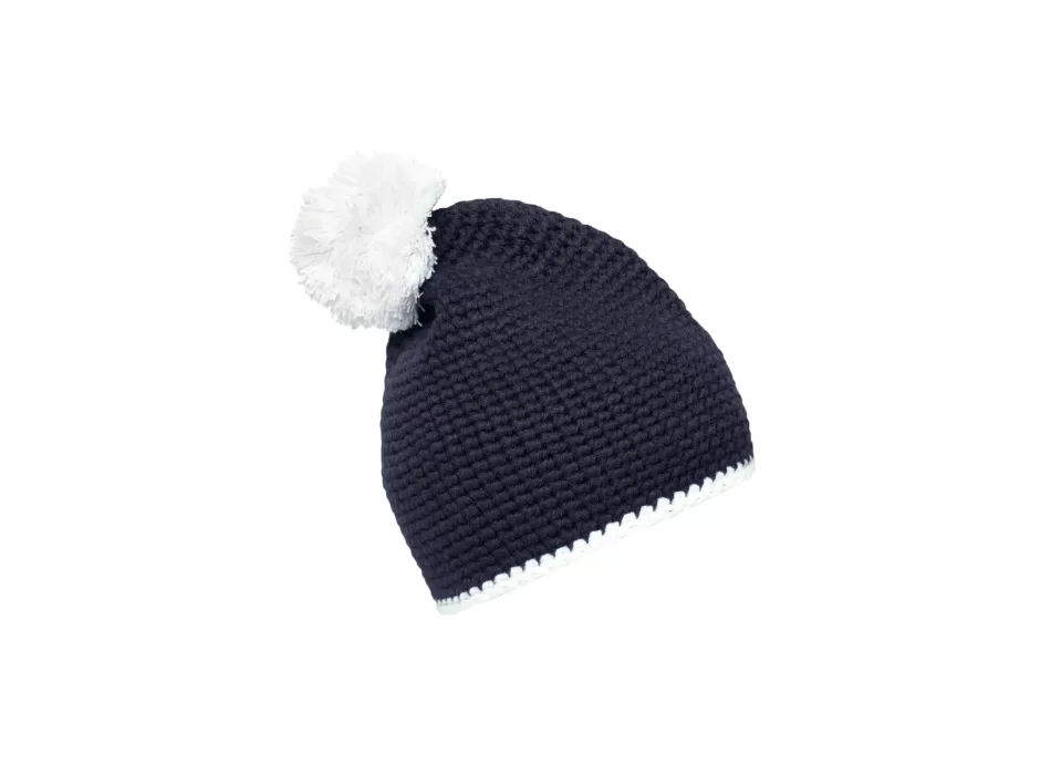 Pompon Hat with Contrast Stripe FullGadgets.com
