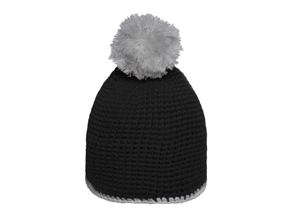 Pompon Hat with Contrast Stripe FullGadgets.com