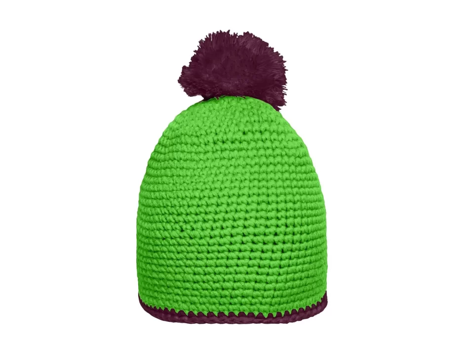 Pompon Hat with Contrast Stripe FullGadgets.com