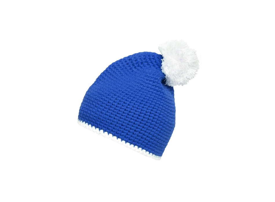 Pompon Hat with Contrast Stripe FullGadgets.com