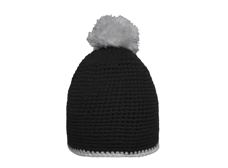 Pompon Hat with Contrast Stripe FullGadgets.com