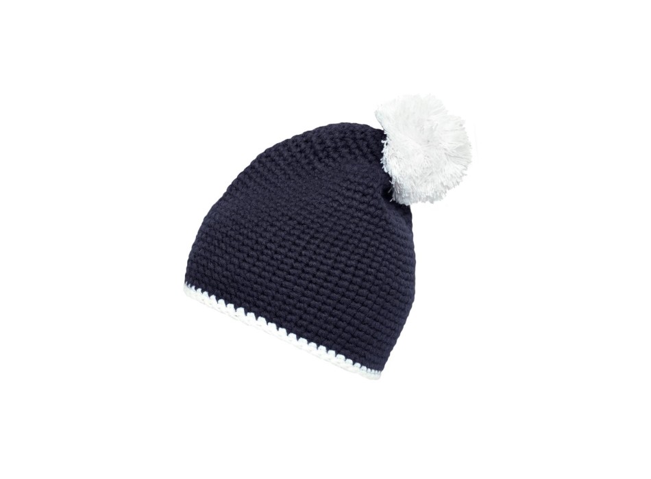 Pompon Hat with Contrast Stripe FullGadgets.com