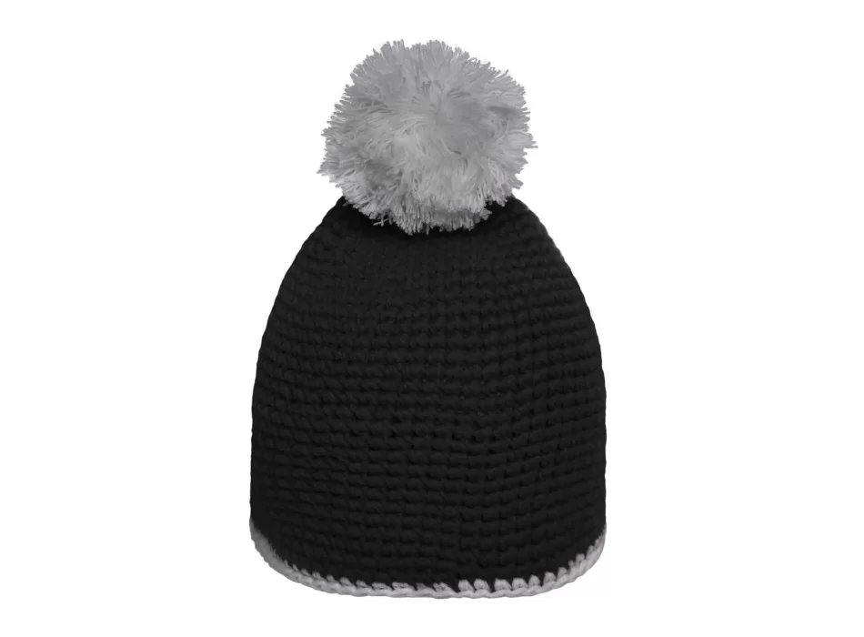 Pompon Hat with Contrast Stripe FullGadgets.com