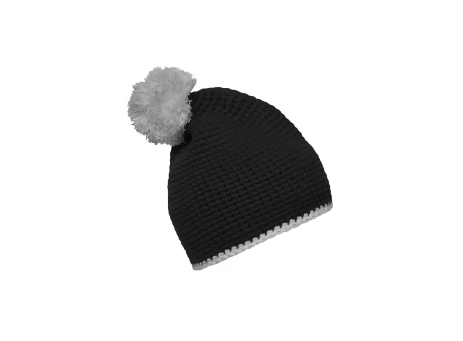 Pompon Hat with Contrast Stripe FullGadgets.com