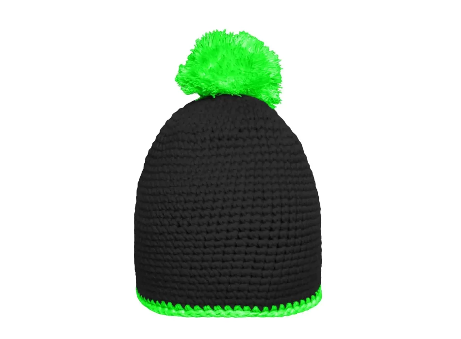 Pompon Hat with Contrast Stripe FullGadgets.com