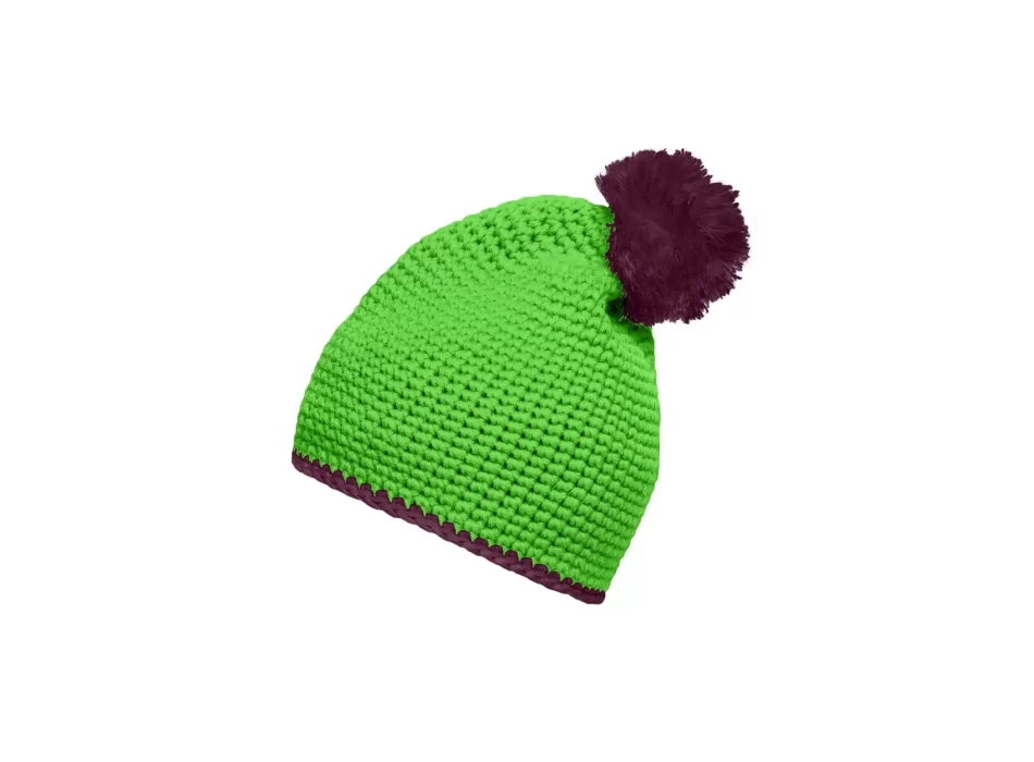 Pompon Hat with Contrast Stripe FullGadgets.com