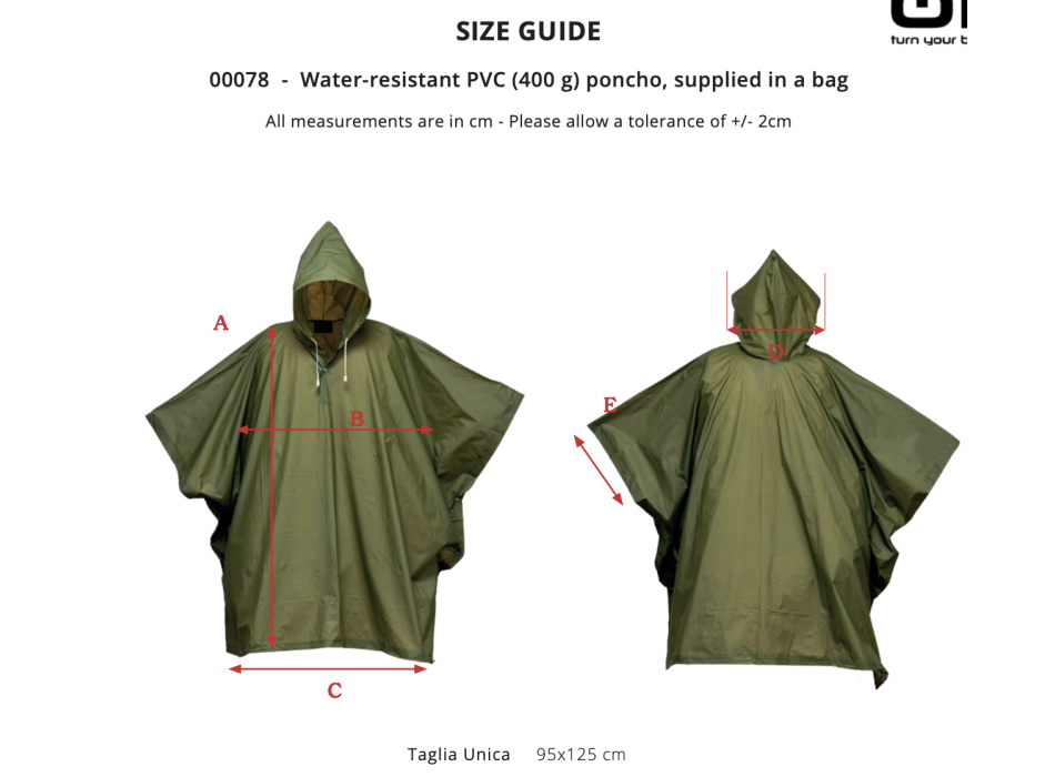 Poncho In Pvc Senza Goffratura Personalizzabile (Inserito In Bustina Tascabile) FullGadgets.com