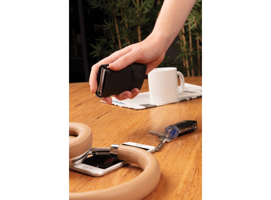 Porta carte RFID in alluminio con portafogli in PU FullGadgets.com