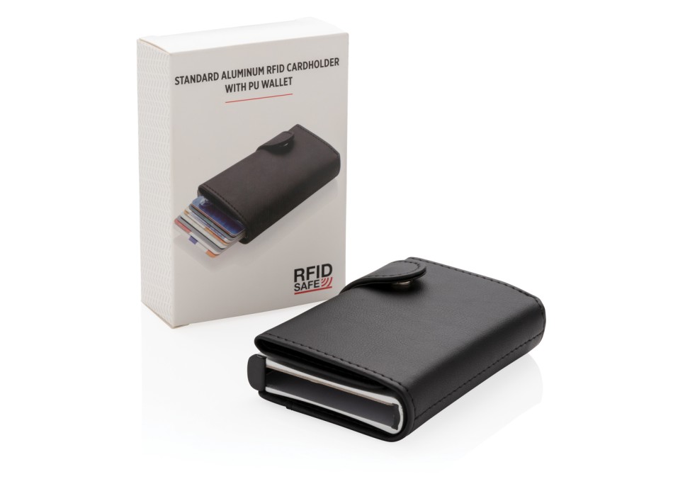 Porta carte RFID in alluminio con portafogli in PU FullGadgets.com