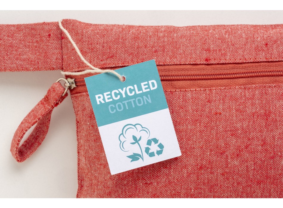 Porta documenti in cotone riciclato 180 g/m2  con chiusura a zip, certificato GRS FullGadgets.com