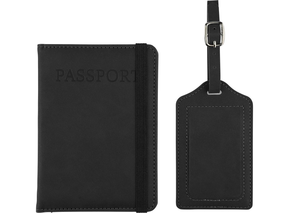 Porta passaporto ed etichetta bagagli in PU riciclato Zani FullGadgets.com