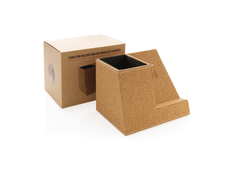 Porta penne in sughero e caricatore wireless 5W FullGadgets.com