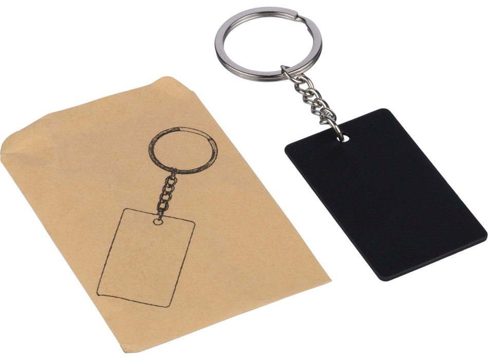 Portachiavi a forma rettangolare in acciaio inox riciclato Jax FullGadgets.com