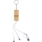 Portachiavi con cavi per la ricarica in bambù Sutton FullGadgets.com