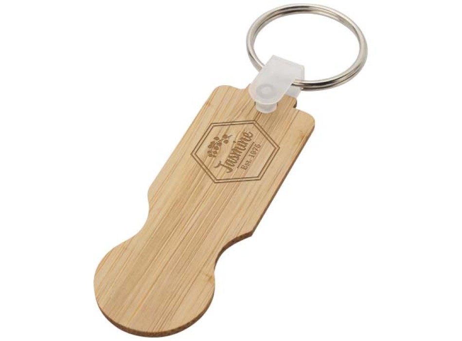 Portachiavi in bambù con gettone per carrello della spesa Ronan FullGadgets.com