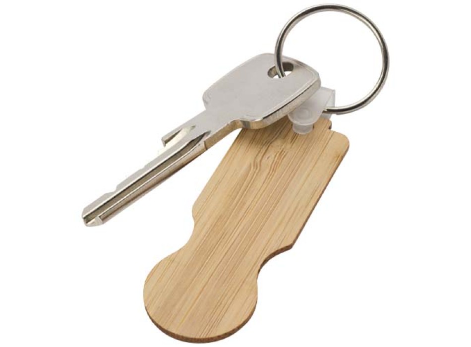 Portachiavi in bambù con gettone per carrello della spesa Ronan FullGadgets.com