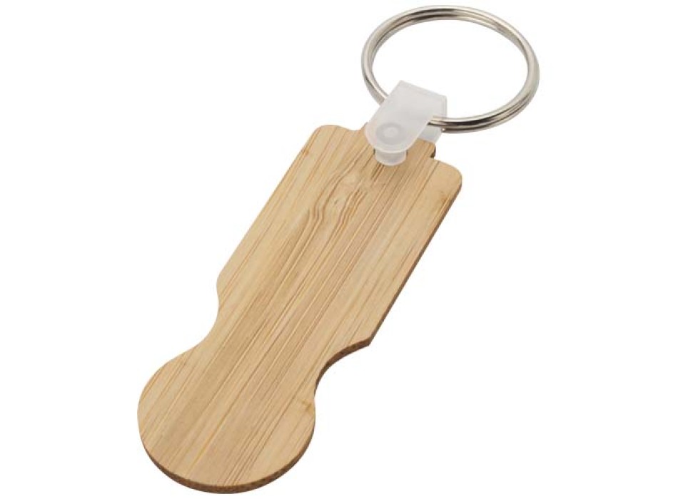 Portachiavi in bambù con gettone per carrello della spesa Ronan FullGadgets.com