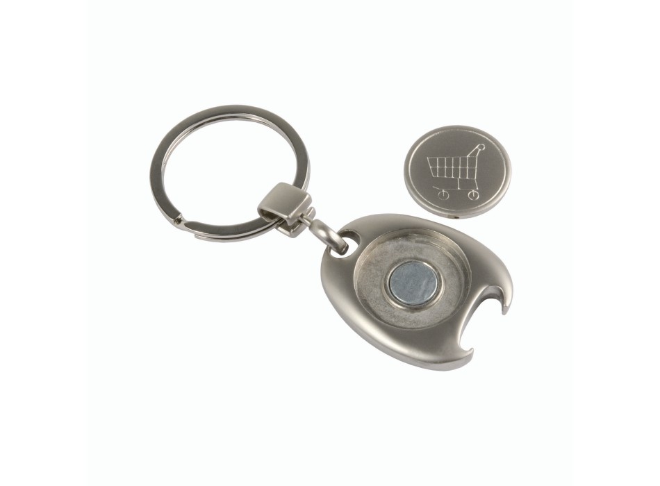 Portachiavi in metallo con gettone per carrello FullGadgets.com