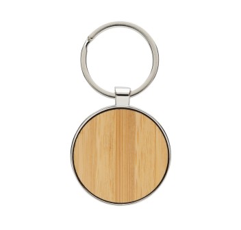 Portachiavi rotondo in lega di zinco RCS e bambù FullGadgets.com