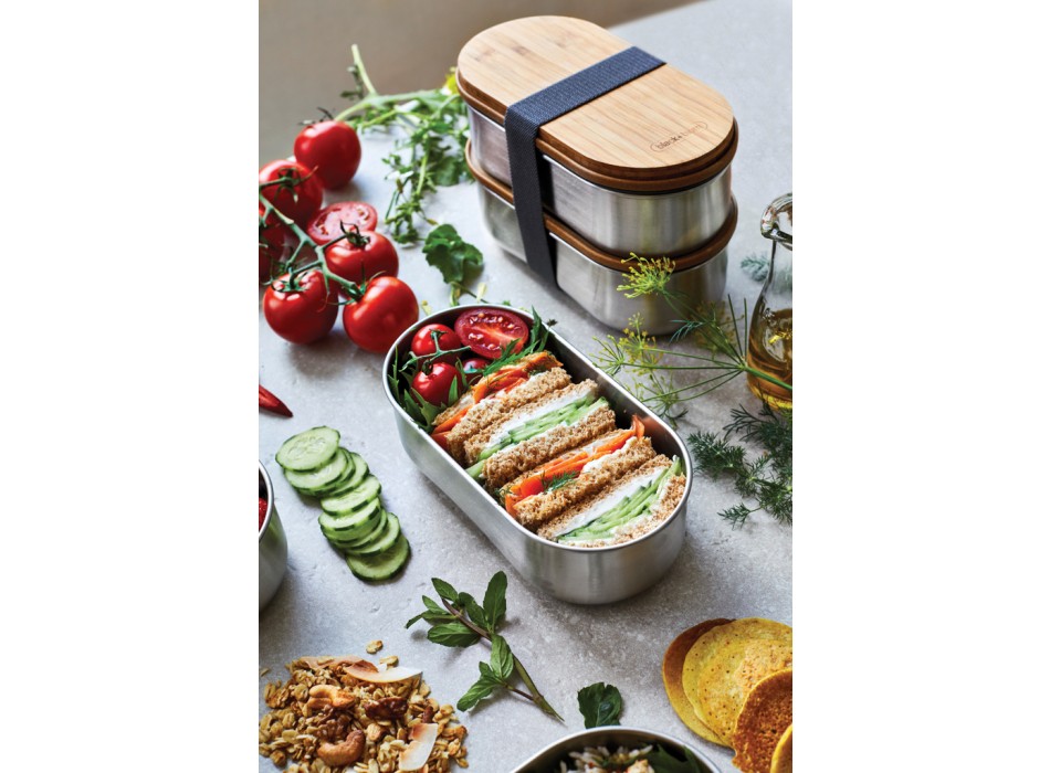 Portapranzo doppio Bento Black+Blum in acciaio FullGadgets.com