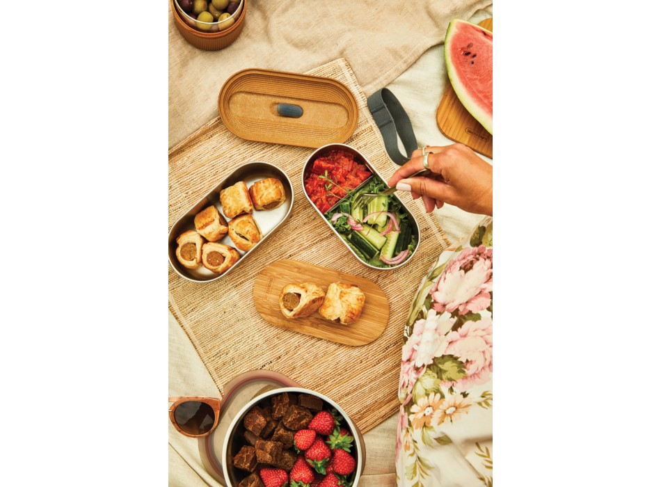 Portapranzo doppio Bento Black+Blum in acciaio FullGadgets.com