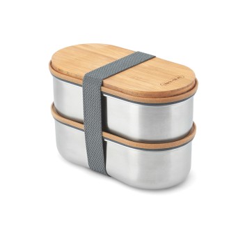 Portapranzo doppio Bento Black+Blum in acciaio FullGadgets.com