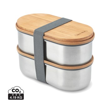 Portapranzo doppio Bento Black+Blum in acciaio FullGadgets.com