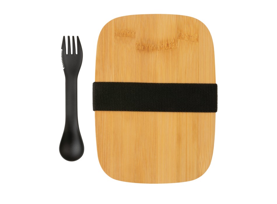 Portapranzo in acciaio con tappo in bambù e spork FullGadgets.com