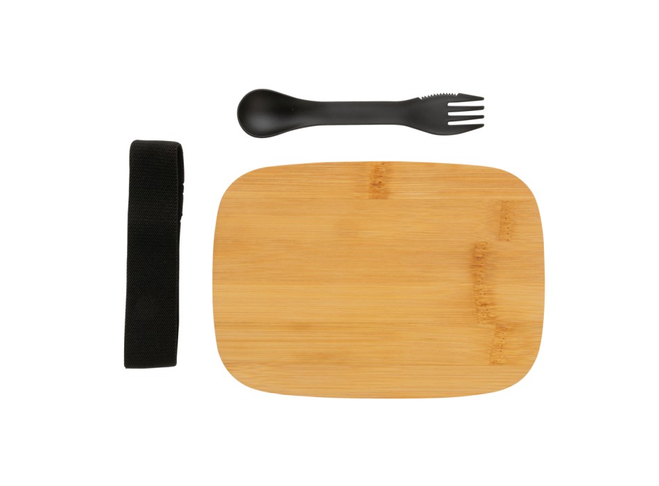 Portapranzo in acciaio con tappo in bambù e spork FullGadgets.com