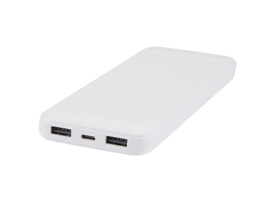 Power bank da 10.000 mAh e 10 W in plastica riciclata con 2 cavi integrati Adhil FullGadgets.com