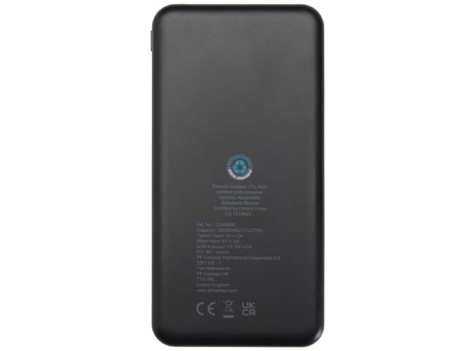 Power bank da 10.000 mAh e 10 W in plastica riciclata Intan FullGadgets.com