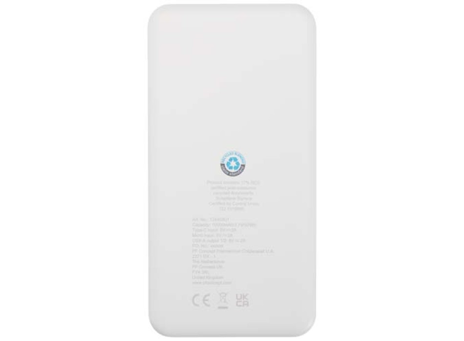 Power bank da 10.000 mAh e 10 W in plastica riciclata Intan FullGadgets.com