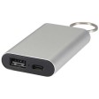 Power bank da 2000 mAh in alluminio riciclato con portachiavi Arcturus FullGadgets.com