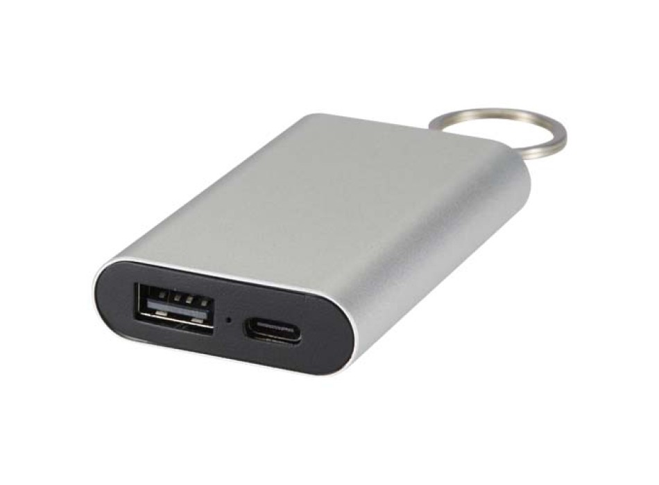 Power bank da 2000 mAh in alluminio riciclato con portachiavi Arcturus FullGadgets.com