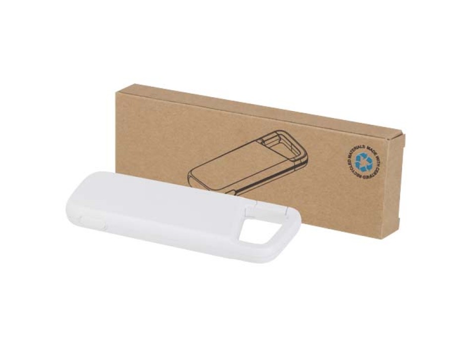 Power bank impermeabile in plastica riciclata da 5.000 mAh e 12 W con moschettone Alkes FullGadgets.com